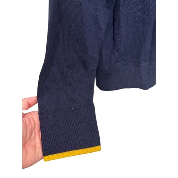 NWT Joules Womens Size 14 Navy Cotton Duck Umbrella Cardigan With Yellow Trim - Picture 6 of 13